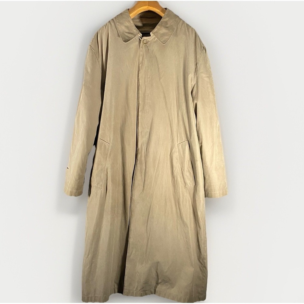London Fog Vintage‎ Men's XL Trench Coat Beige Removable Liner Classic Outerwear